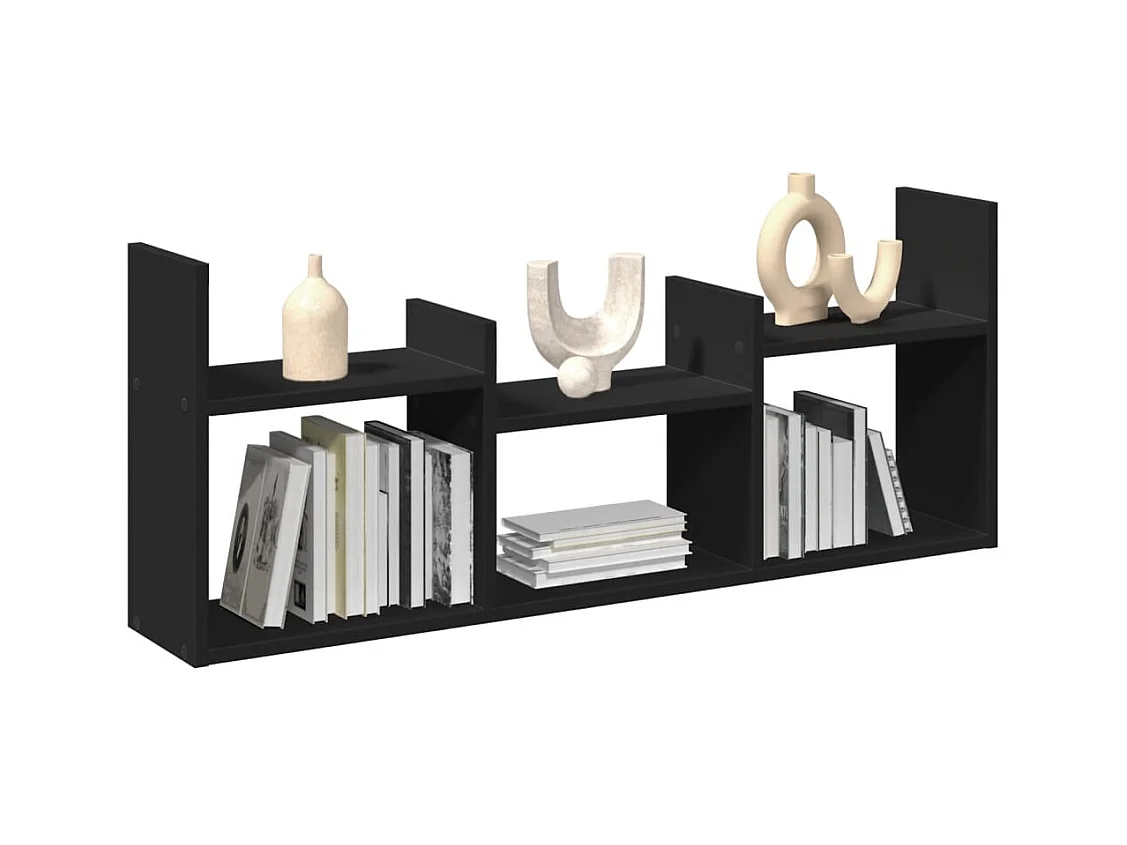 Wandkast 100x18x40 cm zwart bewerkt hout