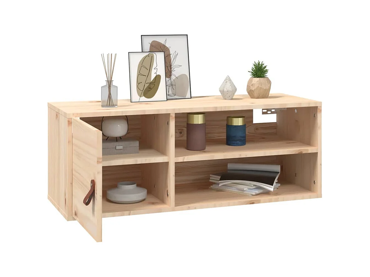 Armarios de pared 2 uds 80x30x30 cm Madera maciza de pino