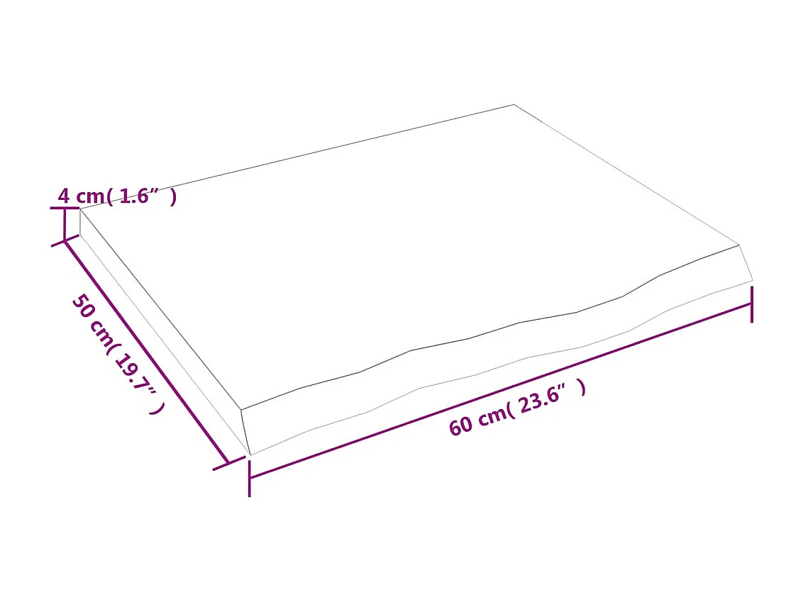 Donkerbruine wandplank van behandeld massief eikenhout