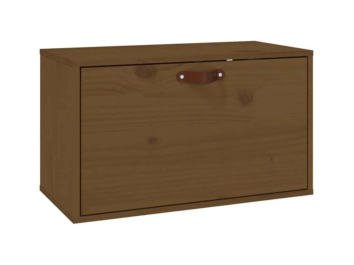 Armario de pared marrón miel 60x30x35 cm Madera maciza de pino