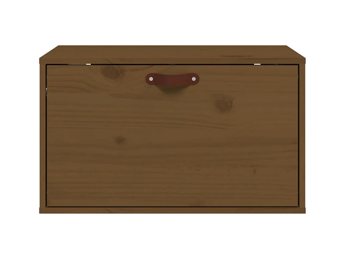 Armario de pared marrón miel 60x30x35 cm Madera maciza de pino