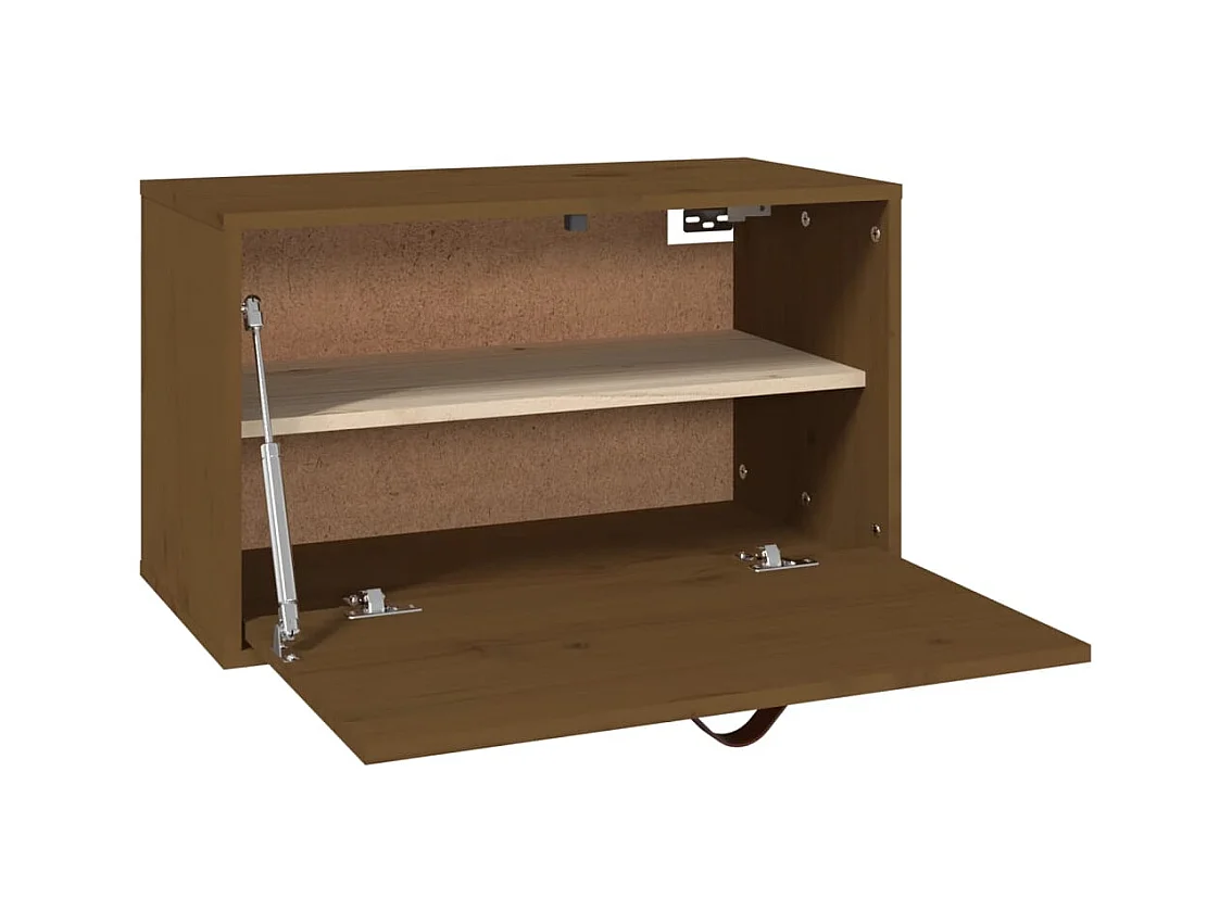 Armario de pared marrón miel 60x30x35 cm Madera maciza de pino