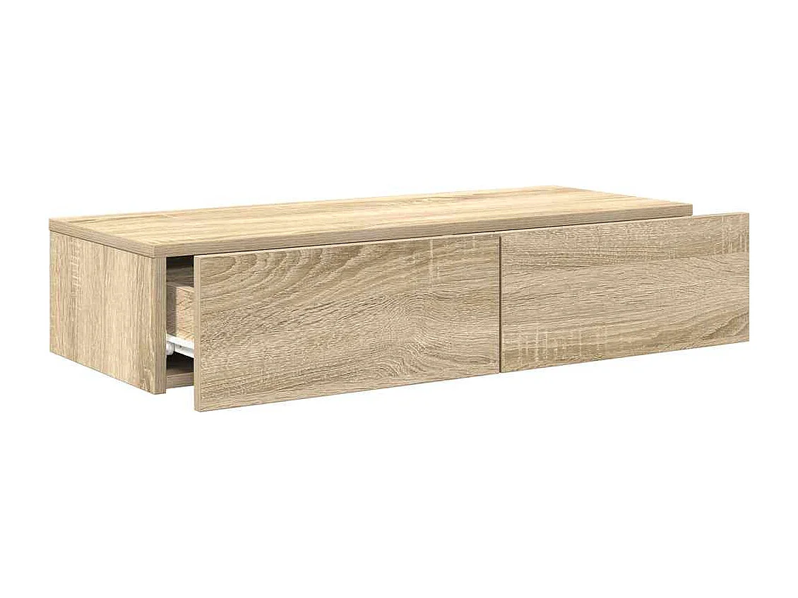 Étagère murale avec tiroirs chêne sonoma bois d'ingénierie