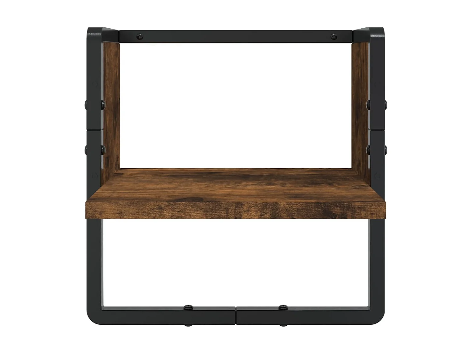 Juego de estantes de pared de 6 piezas con barras, roble ahumado