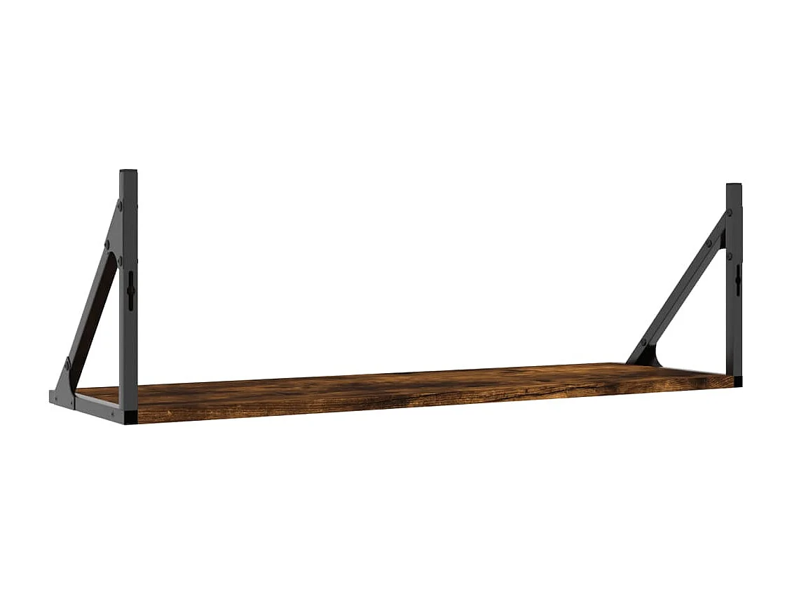 Estantes de pared 2 piezas roble ahumado 80x25x25,5cm madera de ingeniería