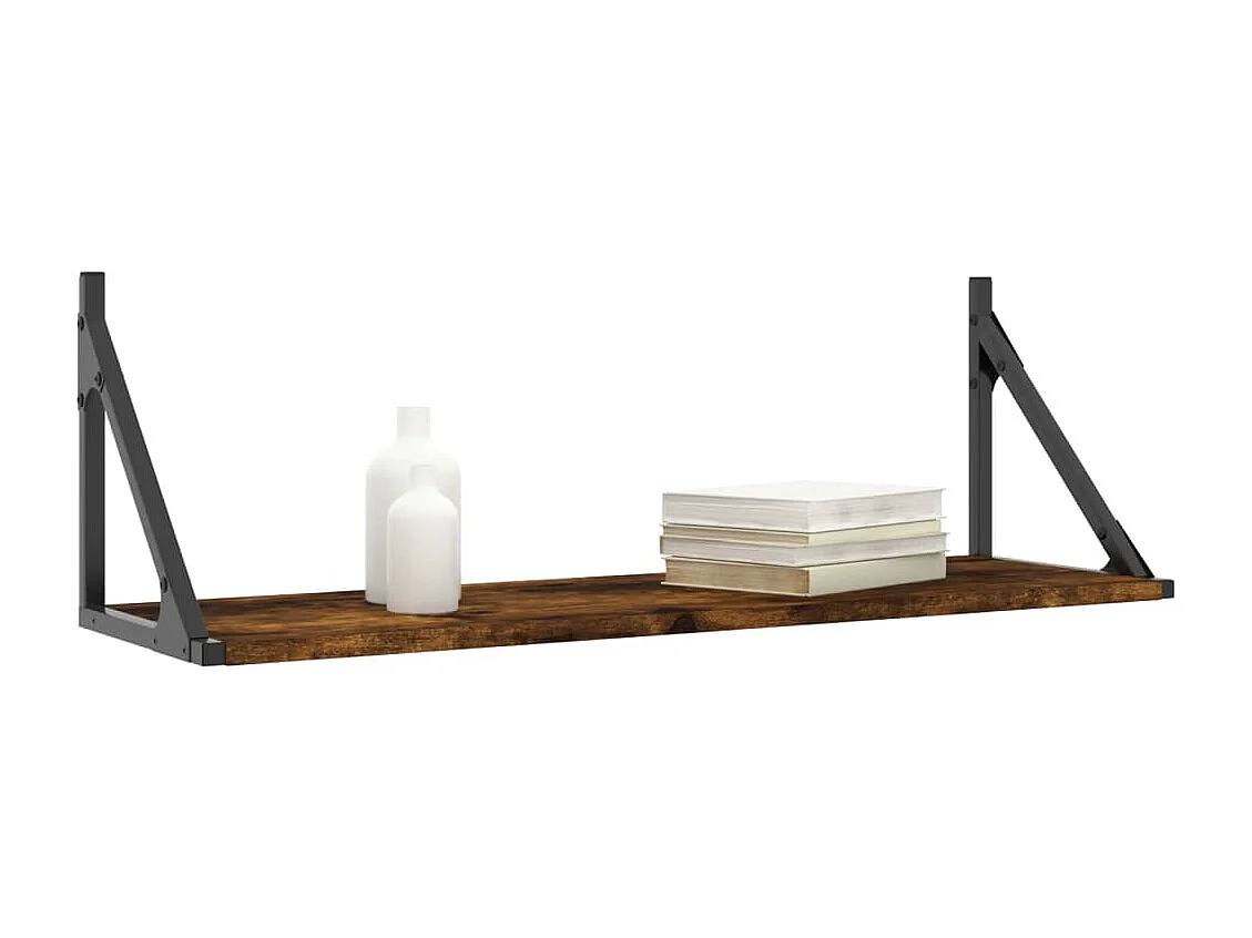 Étagères murales 2pcs chêne fumé 80x25x25,5cm bois d'ingénierie