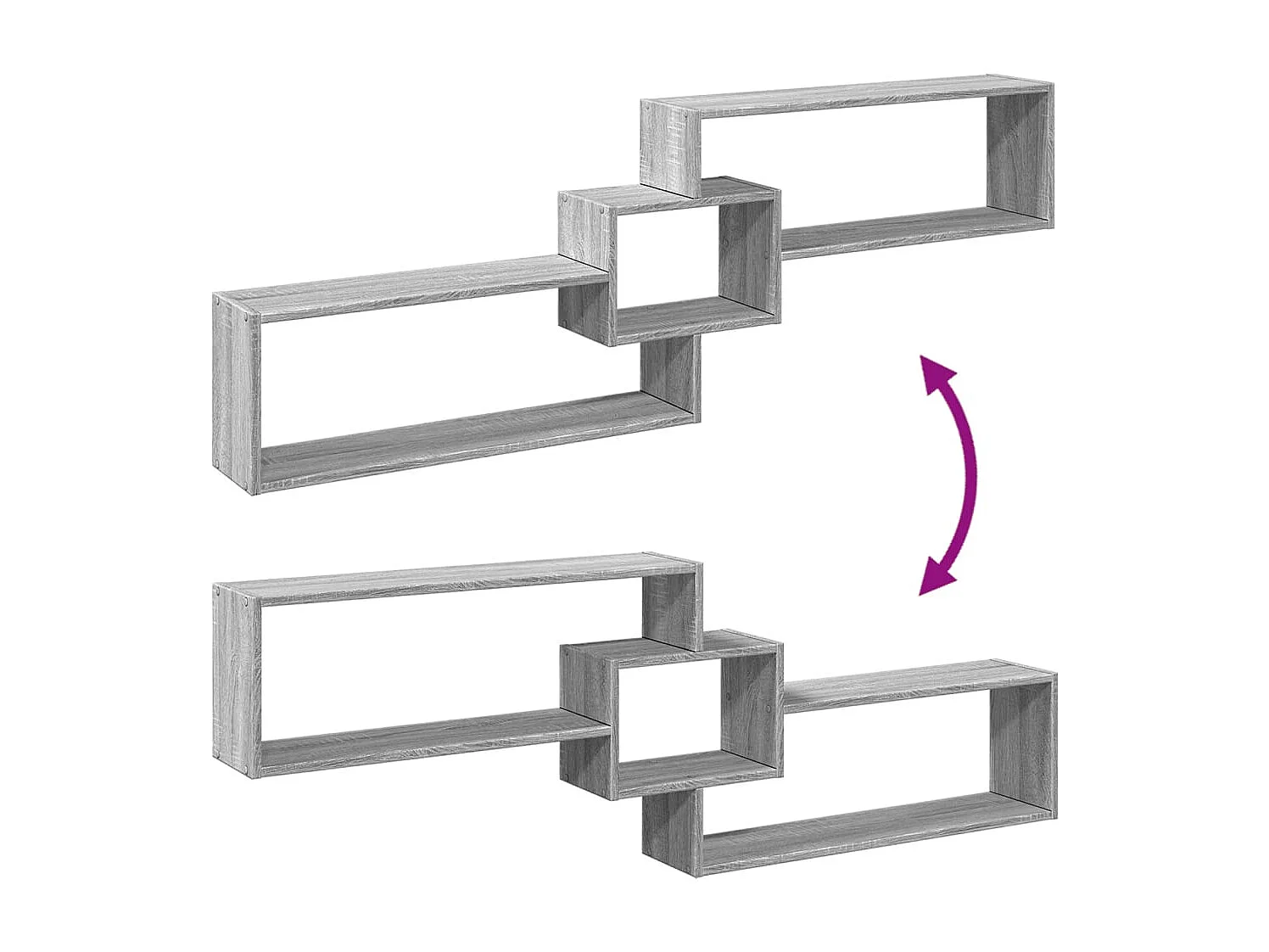Mobiletto da parete 158x18x53 cm in legno ingegnerizzato grigio sonoma
