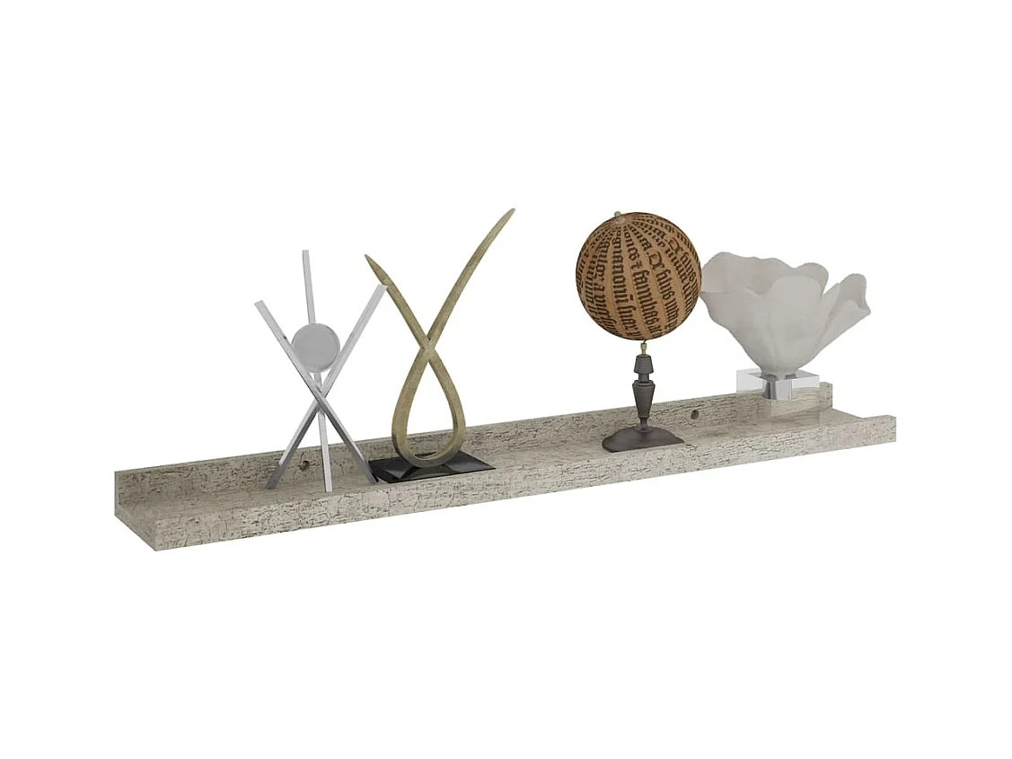 Mensole da parete 4 pezzi Grigio cemento 60x9x3 cm