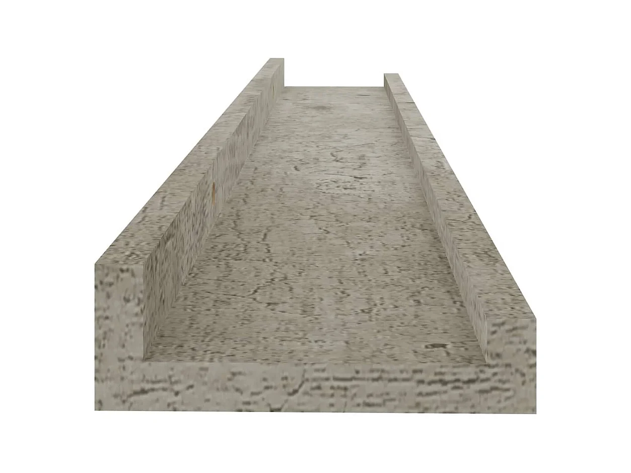 Mensole da parete 4 pezzi Grigio cemento 60x9x3 cm