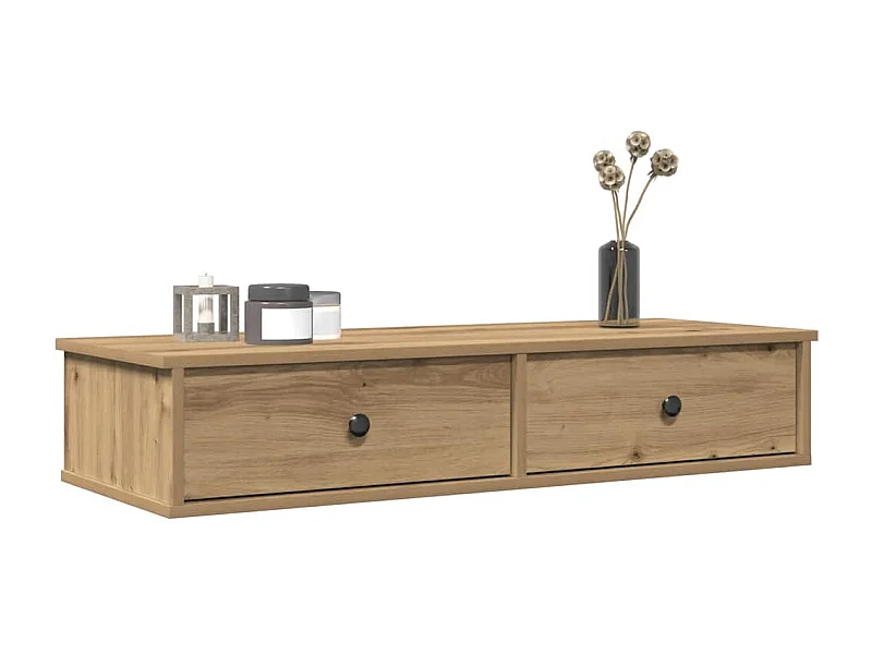 Étagère murale avec tiroirs chêne artisanal bois d'ingénierie