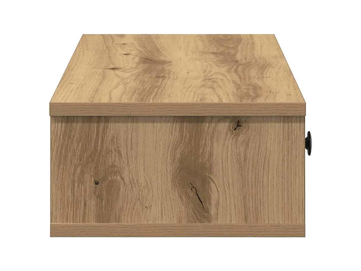 Mensola da parete con cassetti, rovere lavorato a mano, legno ingegnerizzato