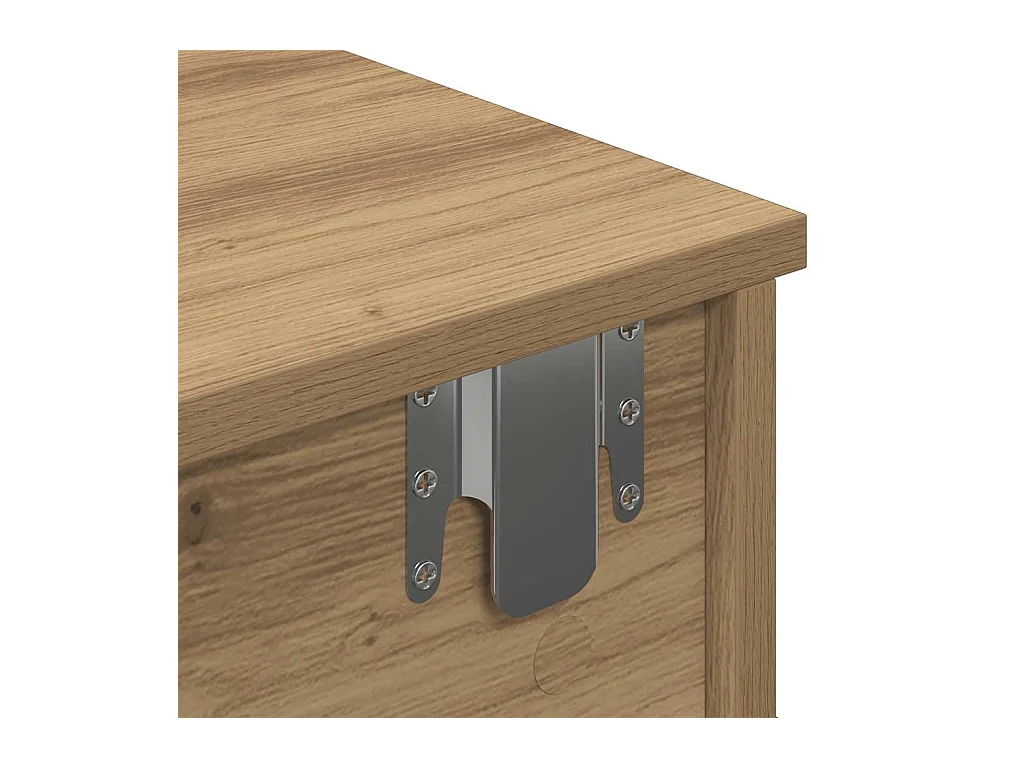 Mensola da parete con cassetti, rovere lavorato a mano, legno ingegnerizzato