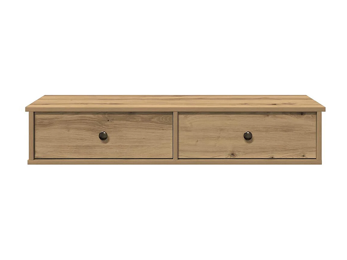 Estante de pared con cajones, roble artesanal, madera de ingeniería.