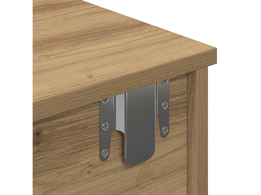 Estante de pared con cajones, roble artesanal, madera de ingeniería.