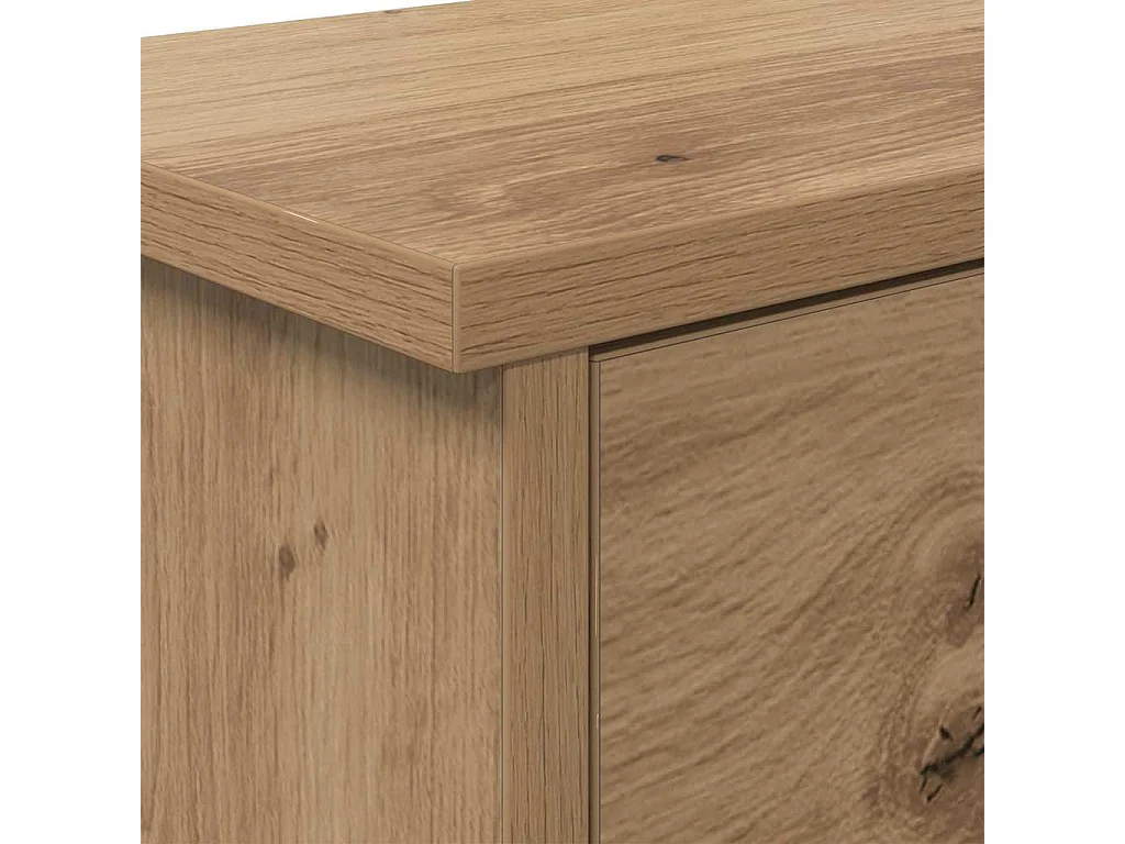 Appendiabiti da parete con anta, rovere lavorato a mano, 50 x 20 x 30 cm