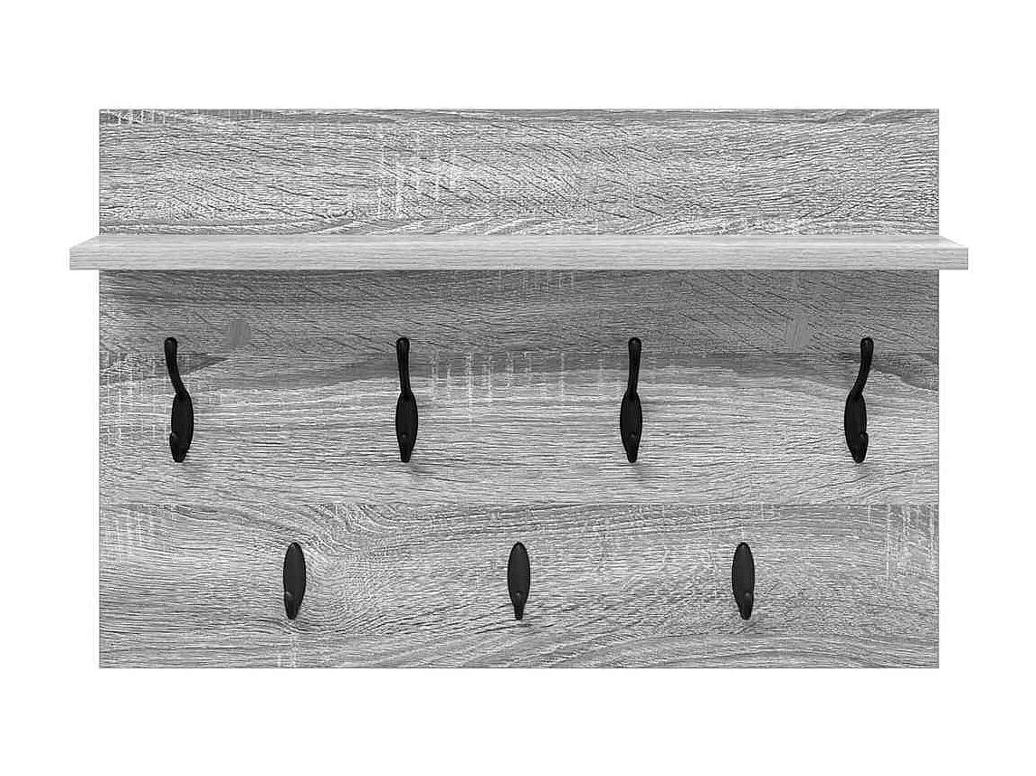Appendiabiti da parete Sonoma con ripiano, grigio, 60 x 40 x 12 cm