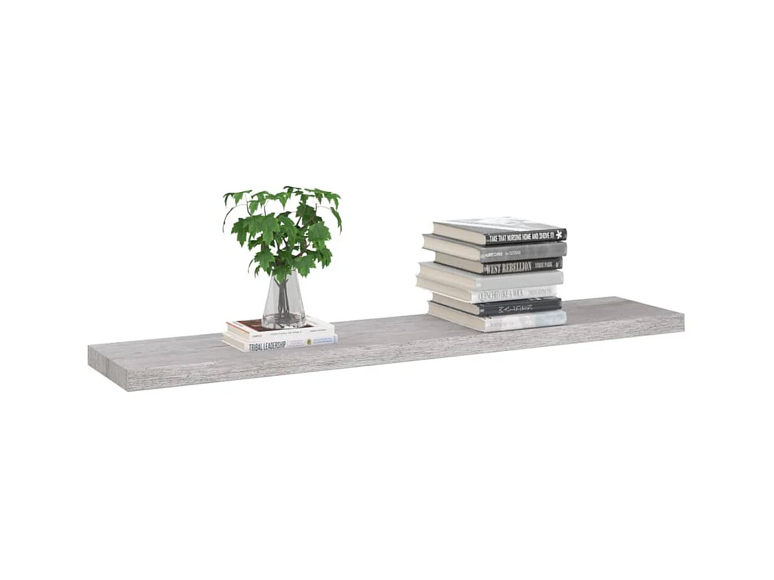 Étagère murale flottante Gris béton 120x23,5x3,8 cm MDF