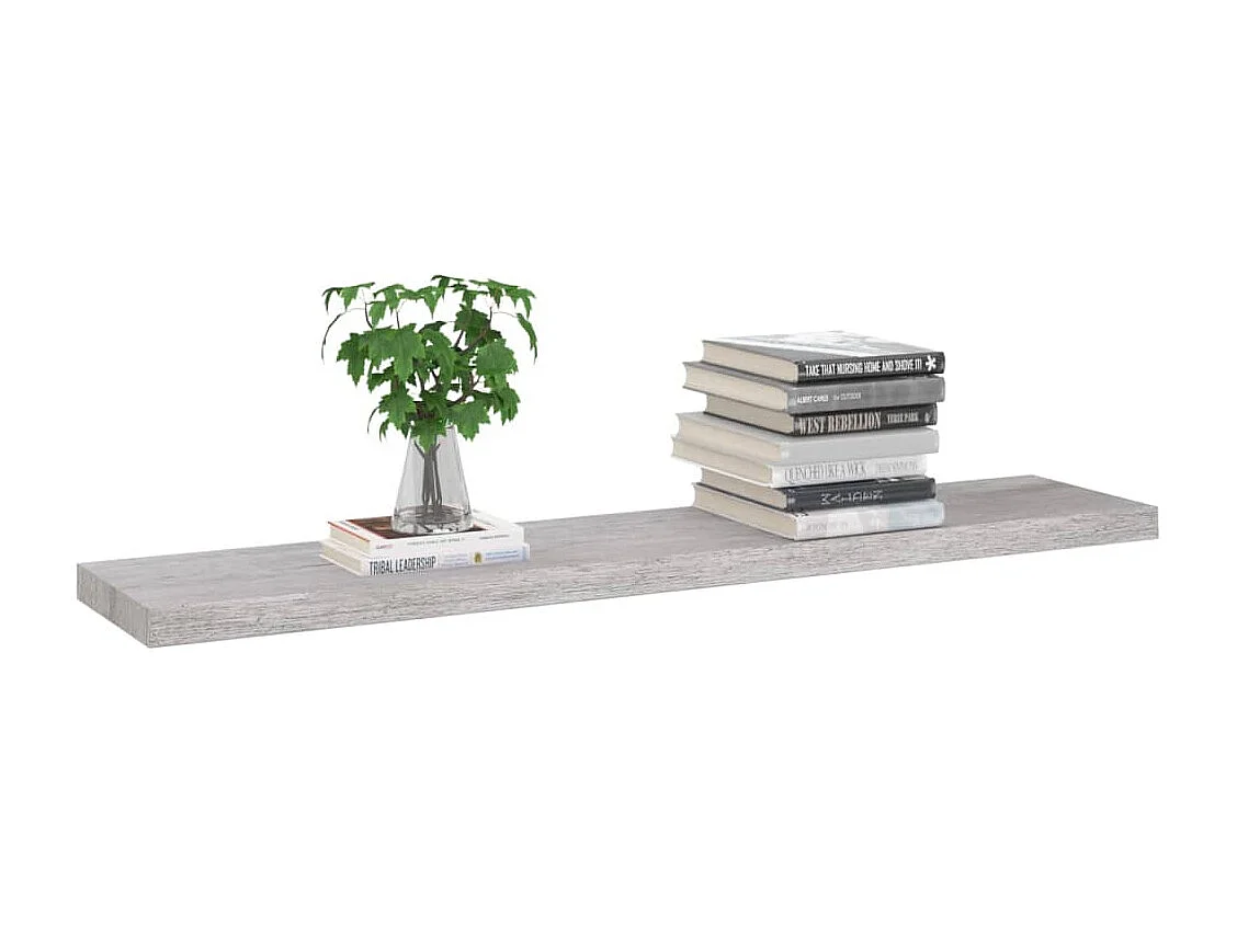 Étagère murale flottante Gris béton 120x23,5x3,8 cm MDF