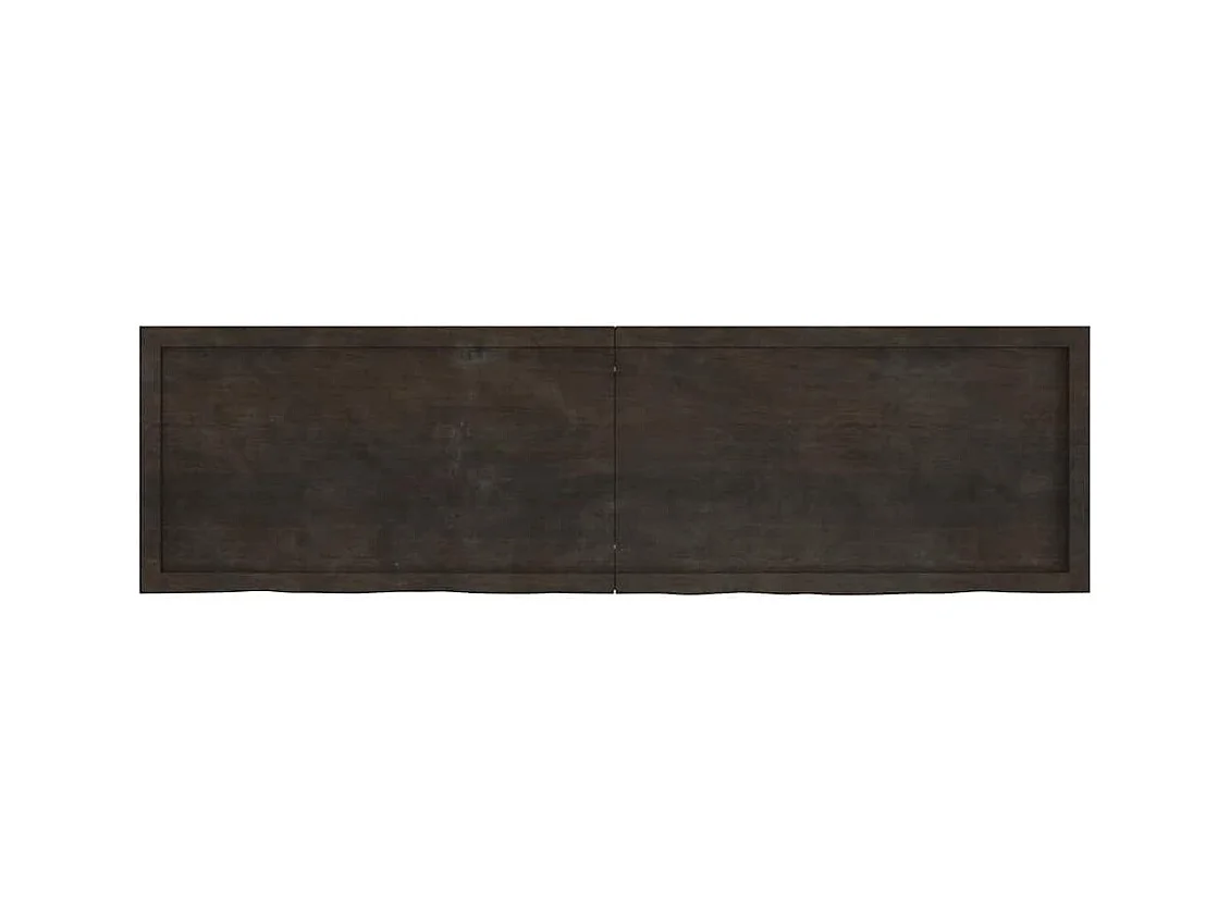 Estante de pared marrón oscuro fabricado en madera maciza de roble tratada