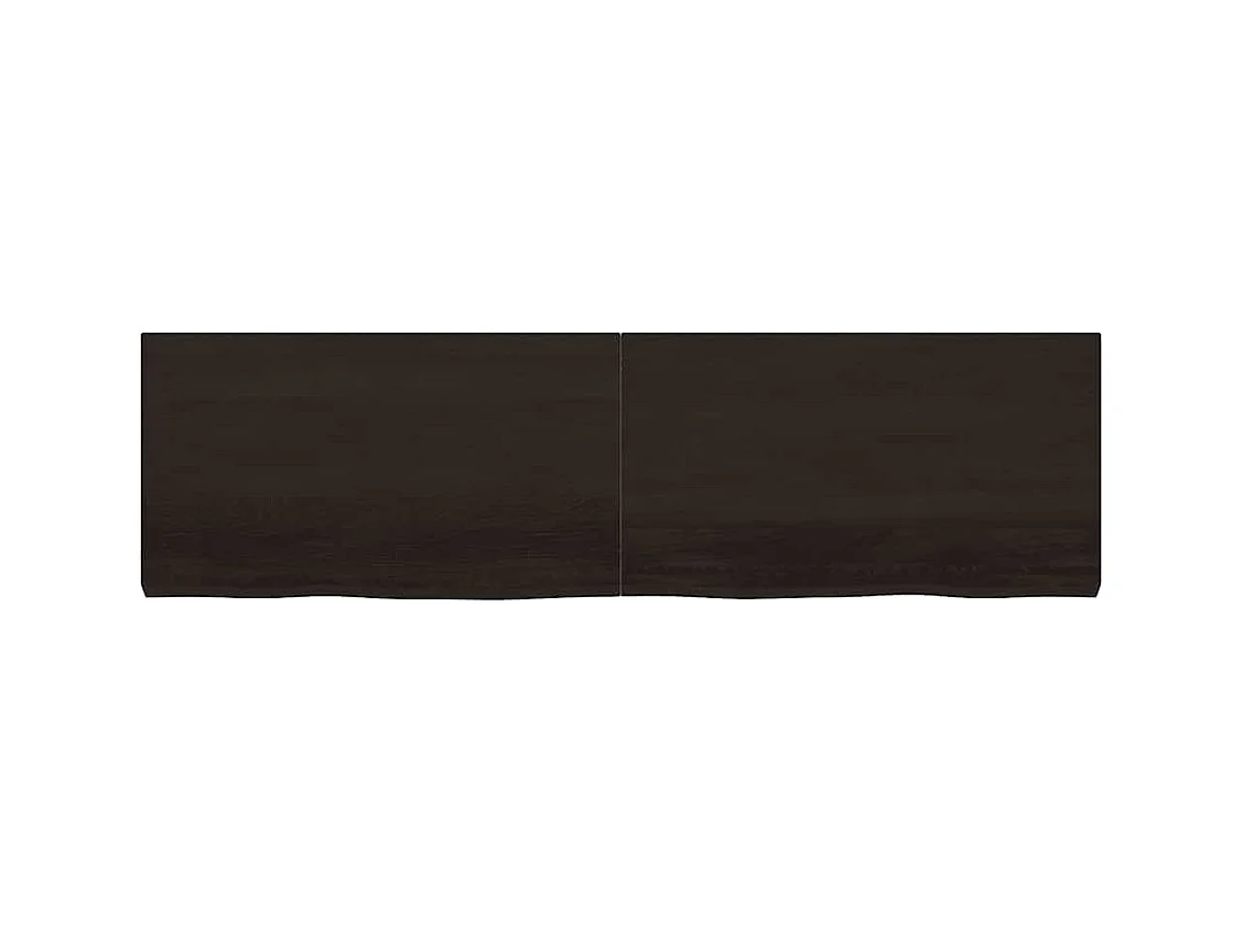 Estante de pared marrón oscuro fabricado en madera maciza de roble tratada