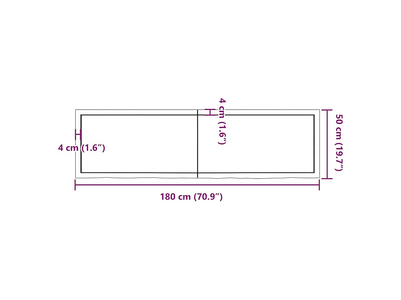 Estante de pared marrón oscuro fabricado en madera maciza de roble tratada