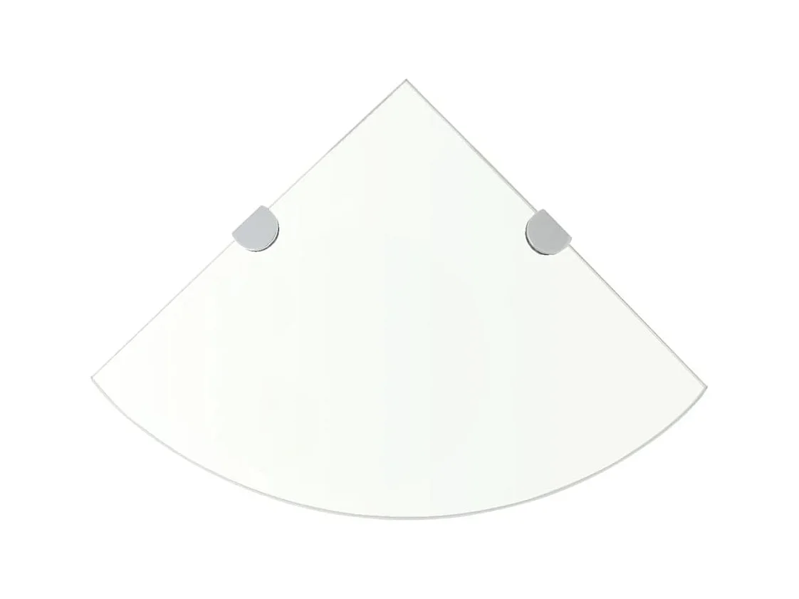 Étagère de coin + supports chromés Verre Transparent 25 x 25 cm