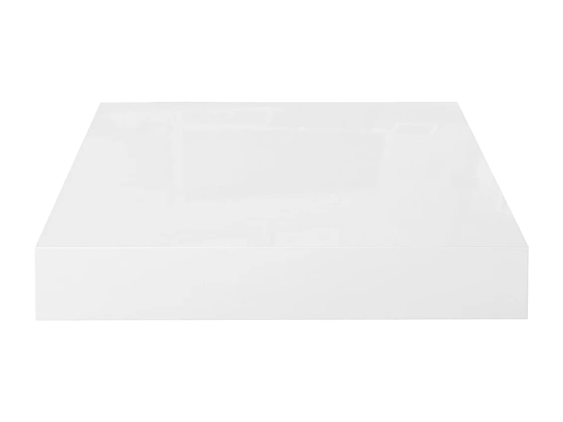 Mensola da parete sospesa 4 pezzi Bianco lucido 23x23,5x3,8 cm MDF