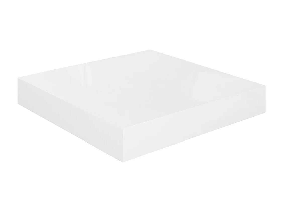 Estante flotante de pared 4 piezas blanco brillante 23x23,5x3,8cm MDF