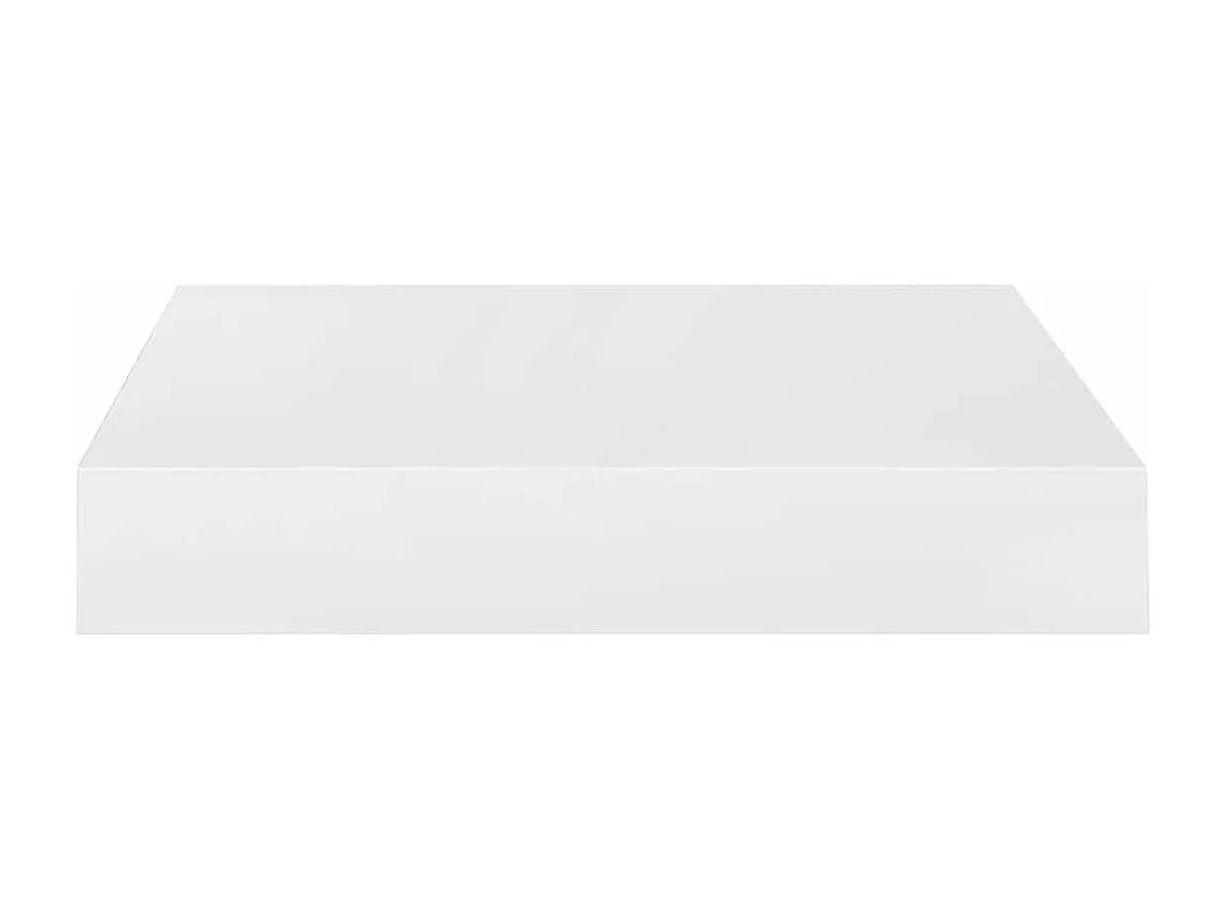 Estante flotante de pared 4 piezas blanco brillante 23x23,5x3,8cm MDF