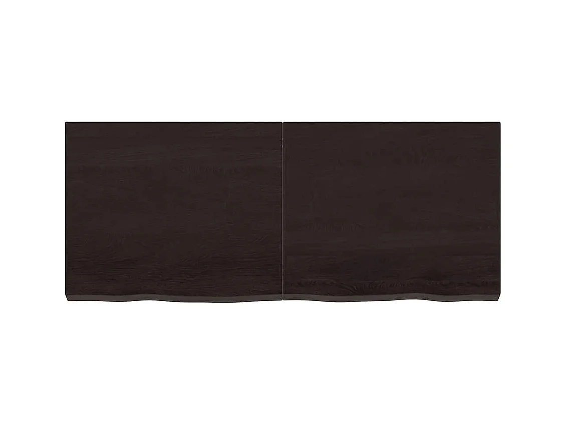 Donkerbruine wandplank van behandeld massief eikenhout