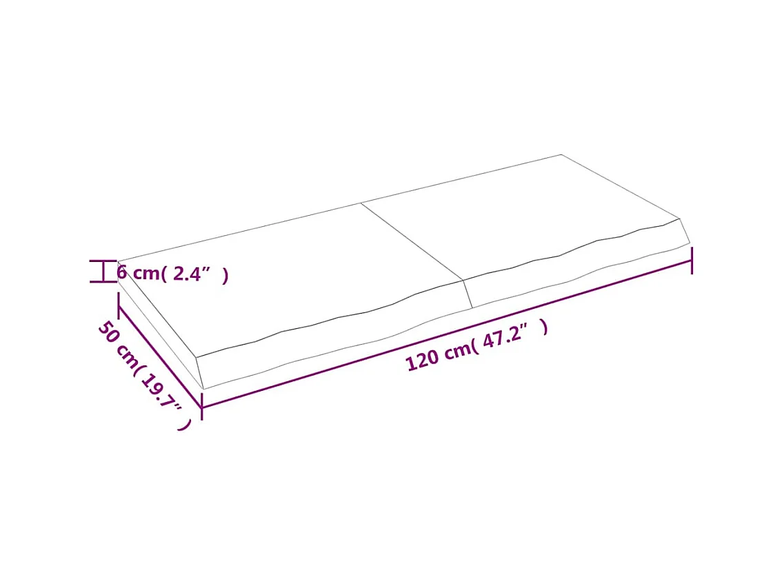 Donkerbruine wandplank van behandeld massief eikenhout