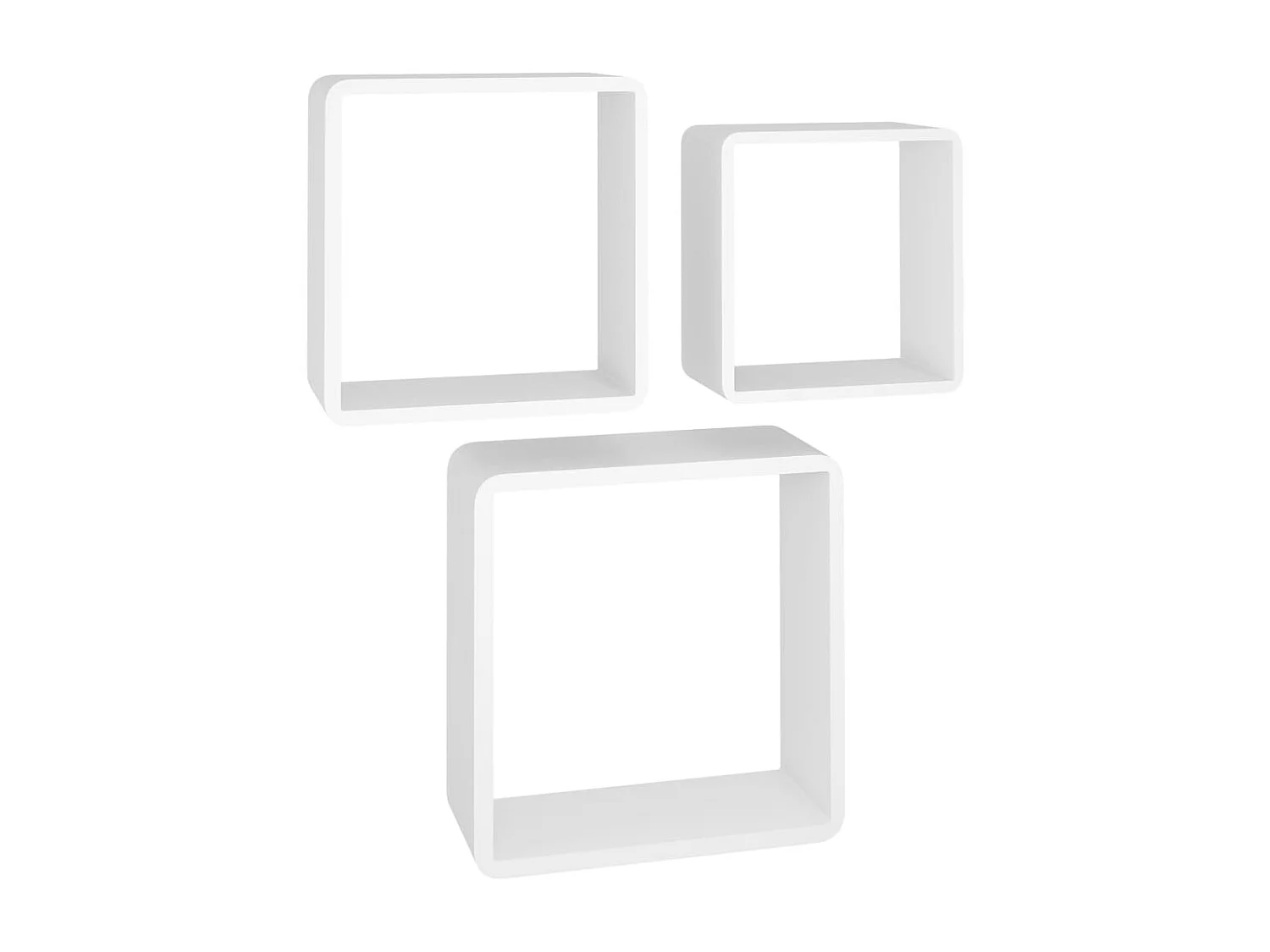 Mensole da parete a cubo 3 pezzi MDF bianco