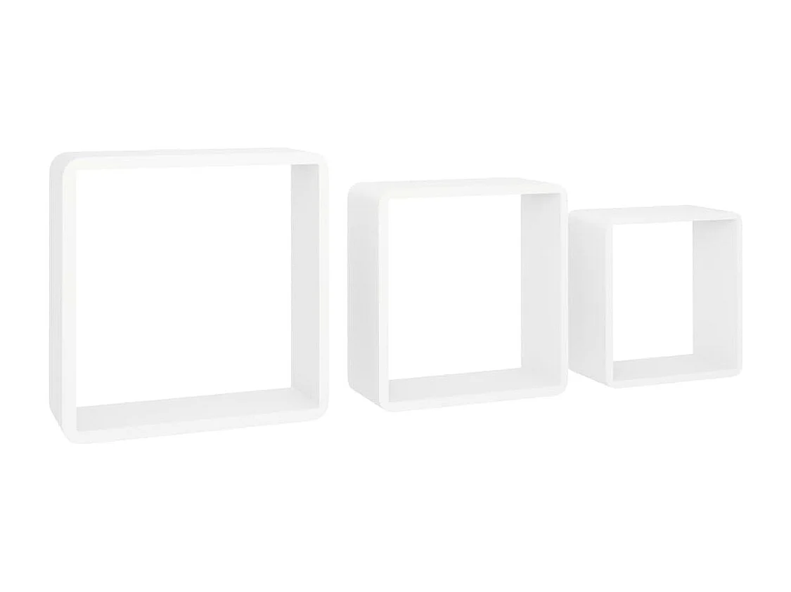 Mensole da parete a cubo 3 pezzi MDF bianco