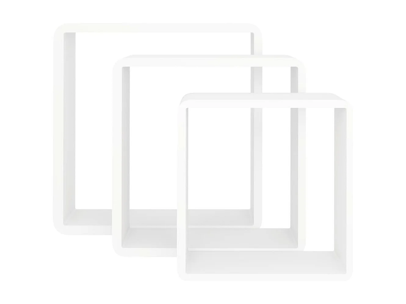 Mensole da parete a cubo 3 pezzi MDF bianco