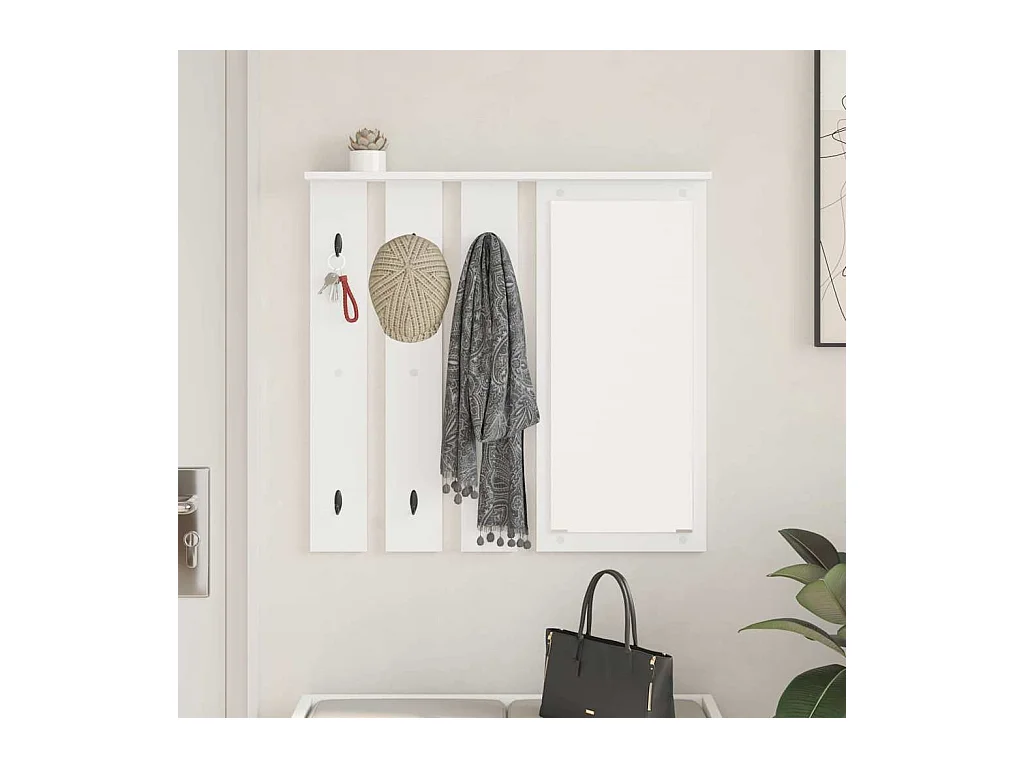 Appendiabiti da parete Bianco 84 x 10 x 80 cm Legno ingegnerizzato