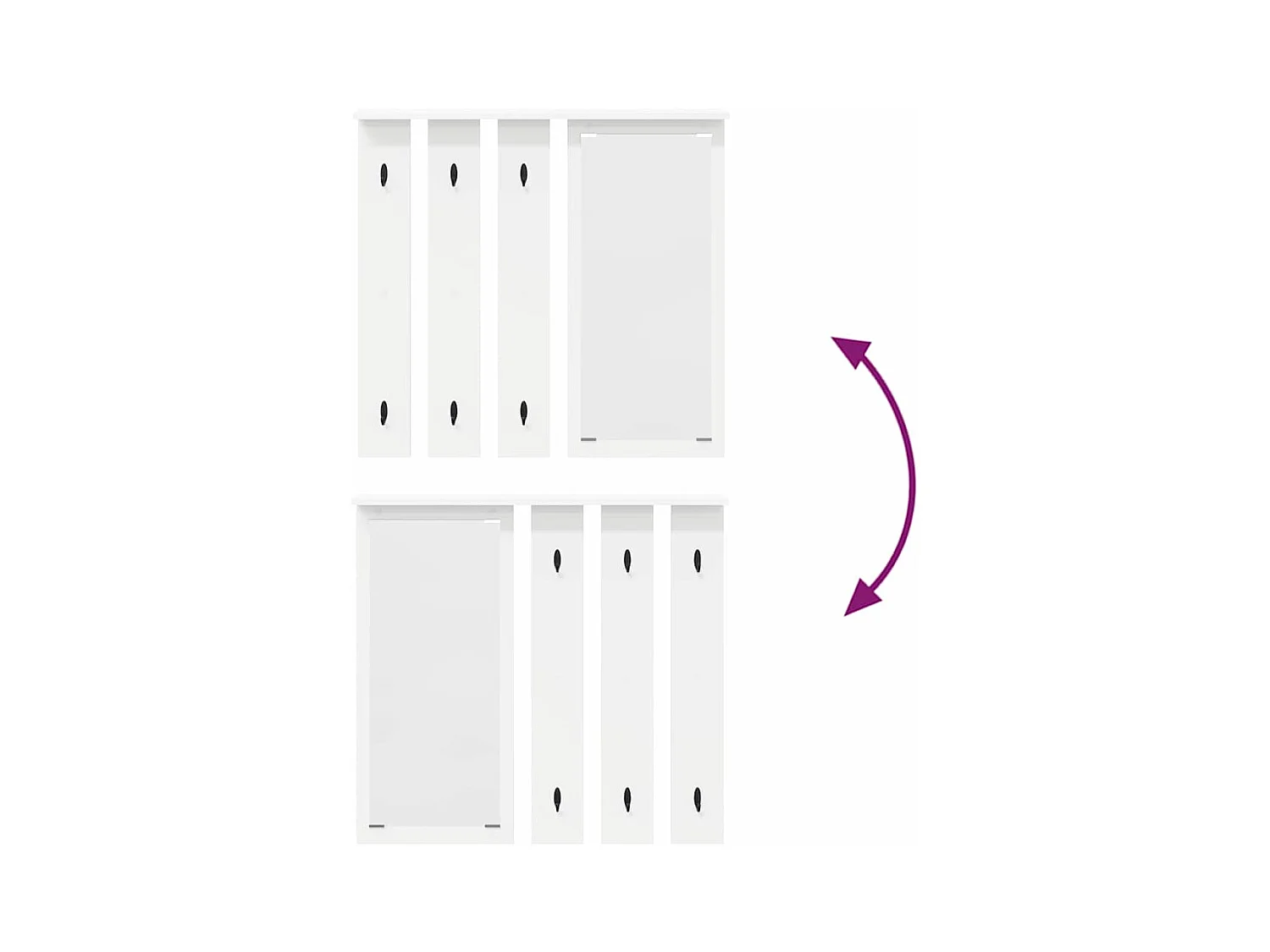 Appendiabiti da parete Bianco 84 x 10 x 80 cm Legno ingegnerizzato