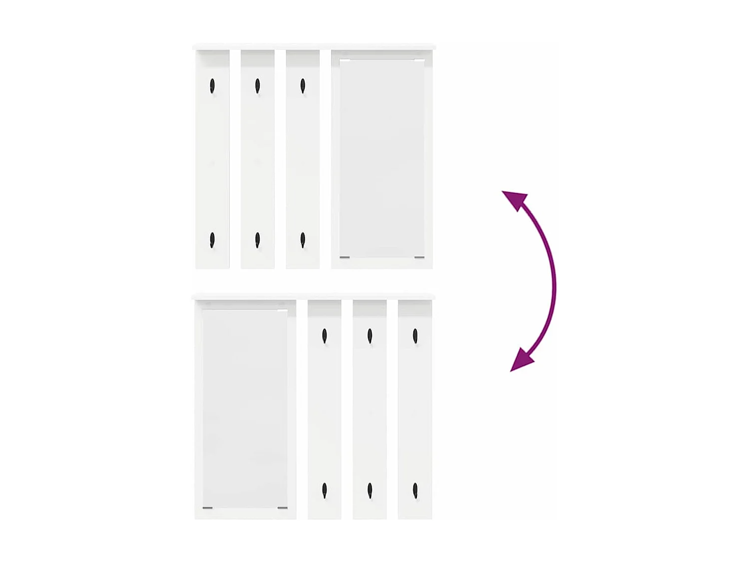 Appendiabiti da parete Bianco 84 x 10 x 80 cm Legno ingegnerizzato