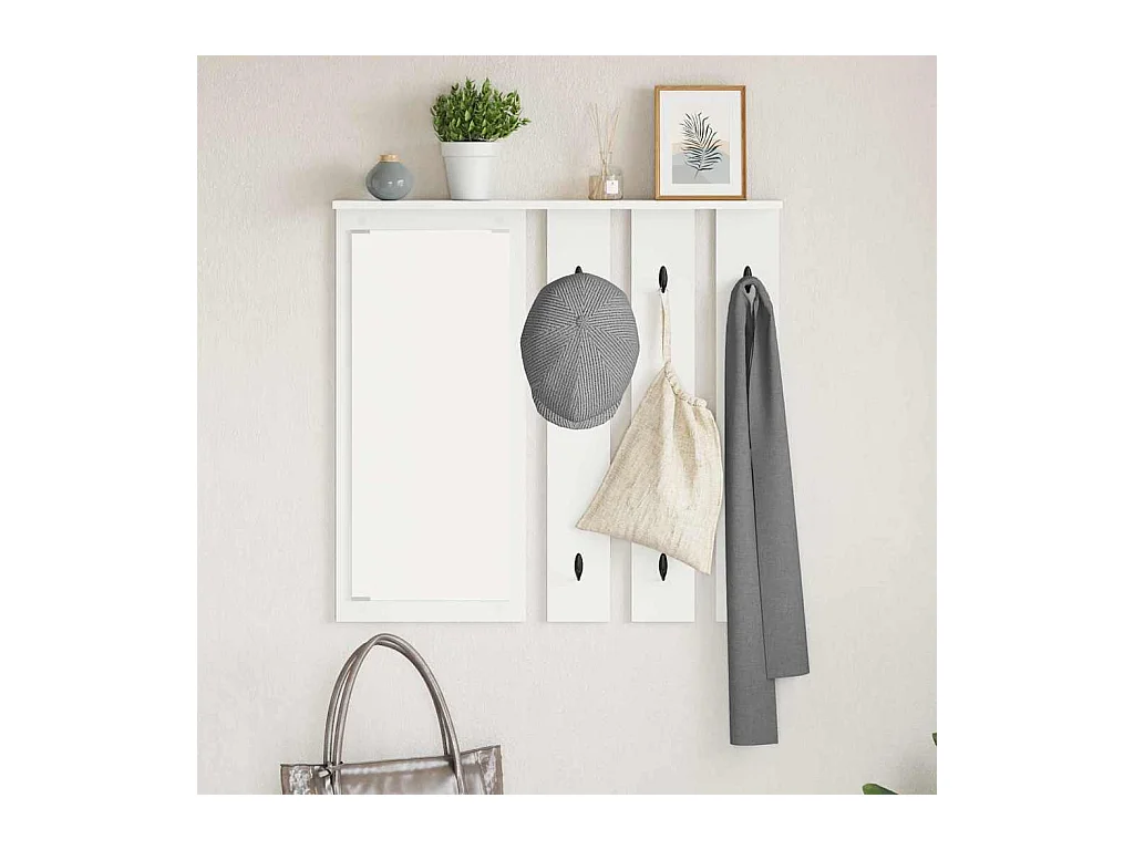 Porte-manteau mural Blanc 84 x 10 x 80 cm Bois d'ingénierie