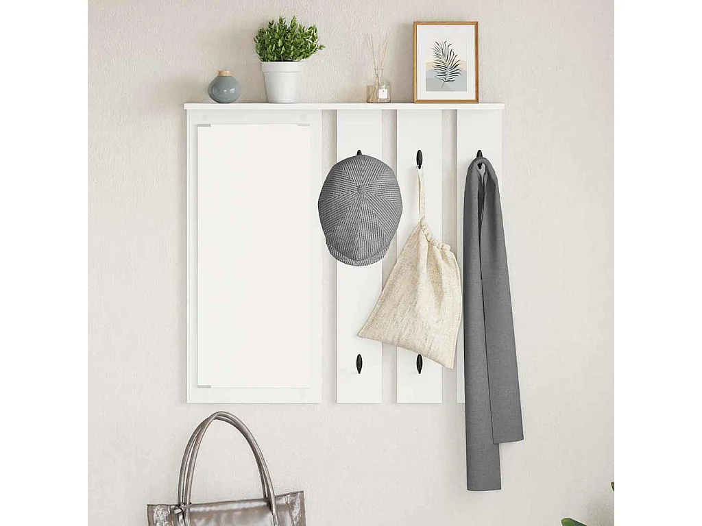 Appendiabiti da parete Bianco 84 x 10 x 80 cm Legno ingegnerizzato