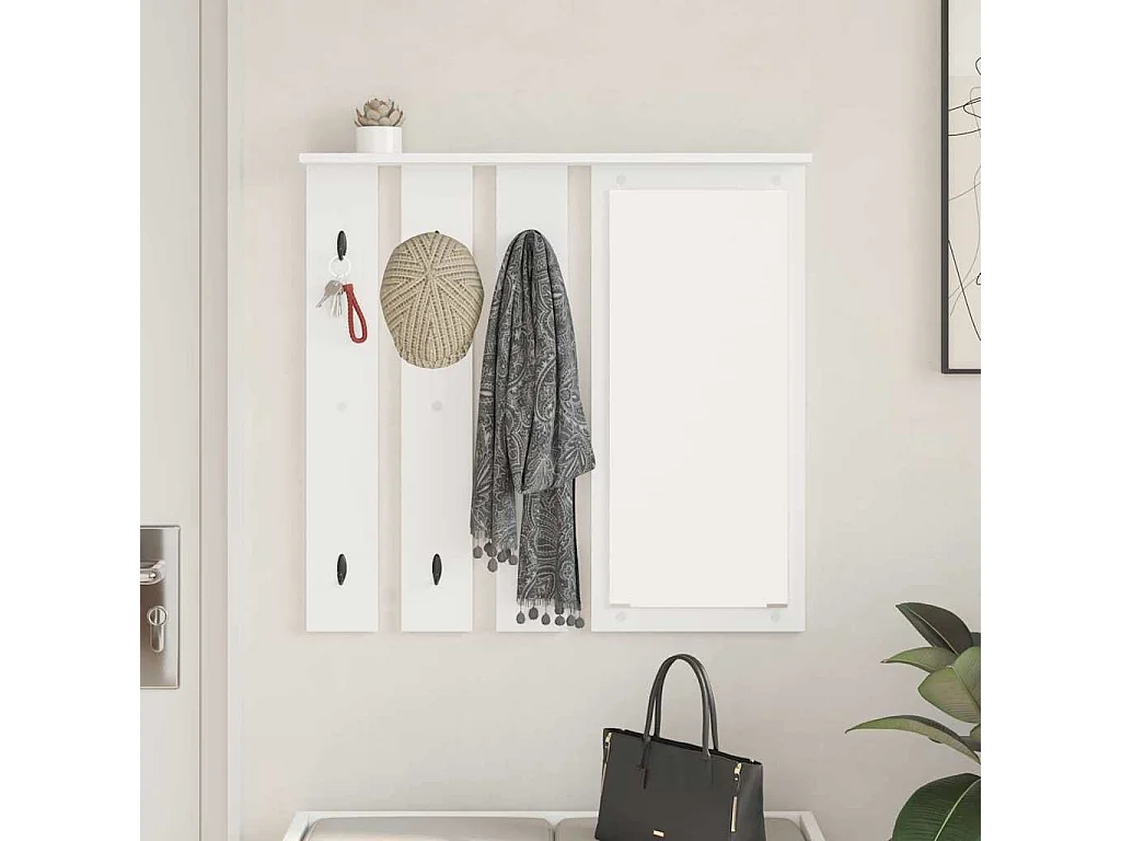 Appendiabiti da parete Bianco 84 x 10 x 80 cm Legno ingegnerizzato