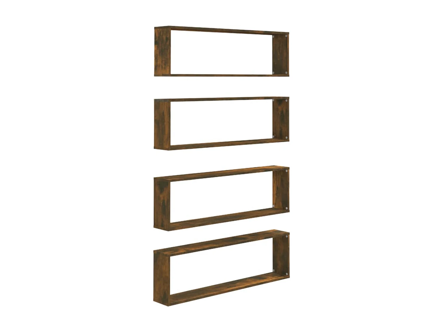 Étagères murales cubiques 4 pcs Chêne fumé 100x15x30 cm