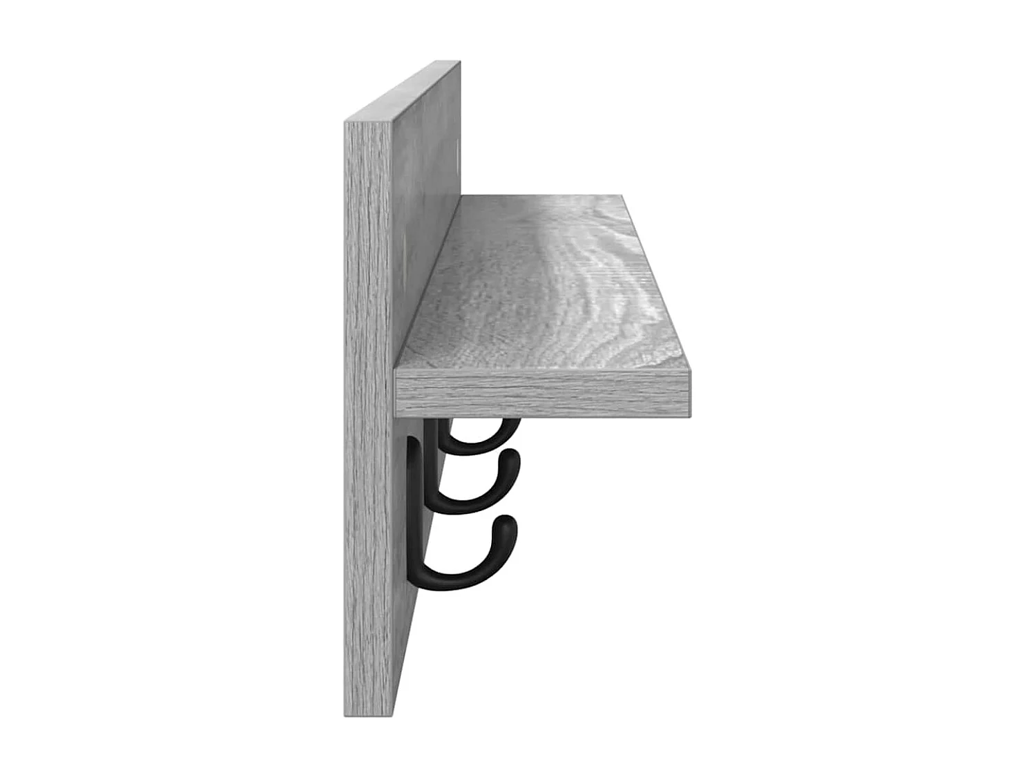 Porte-manteau mural avec étagère Sonoma gris 80 x 10.5 x 18 cm
