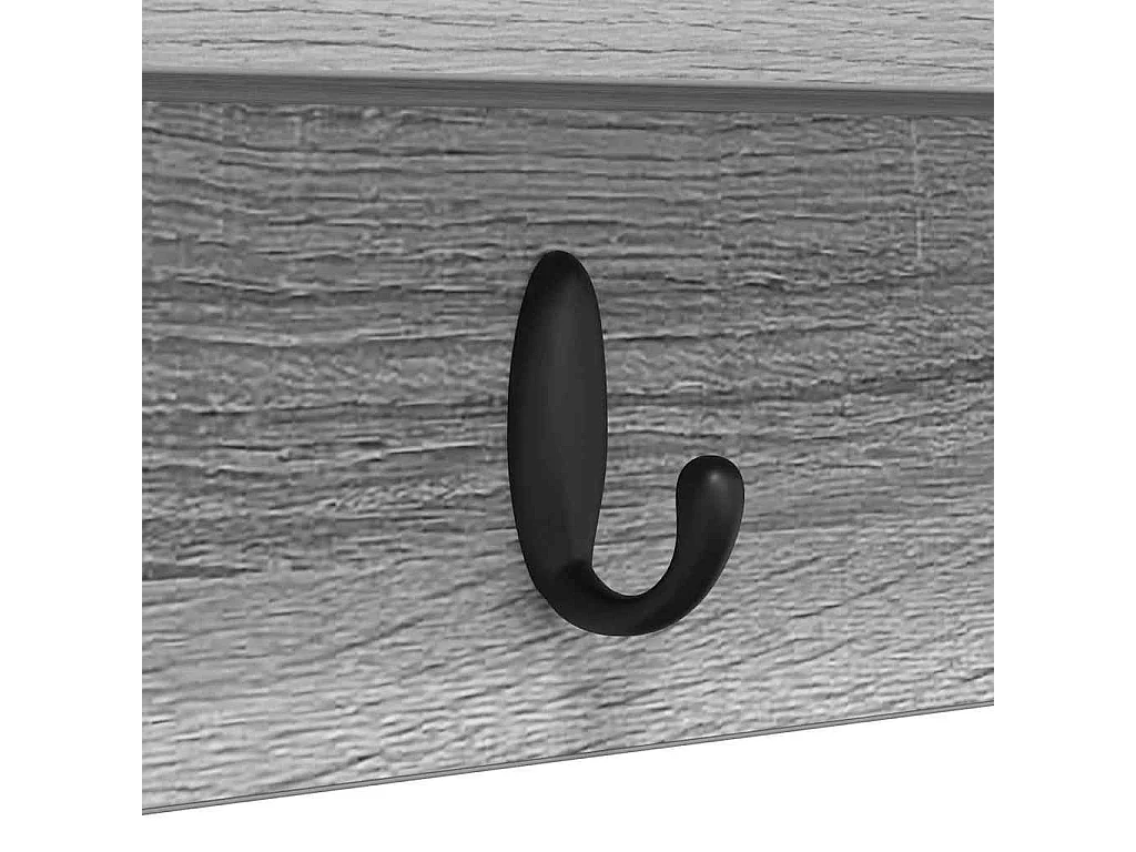 Porte-manteau mural avec étagère Sonoma gris 80 x 10.5 x 18 cm