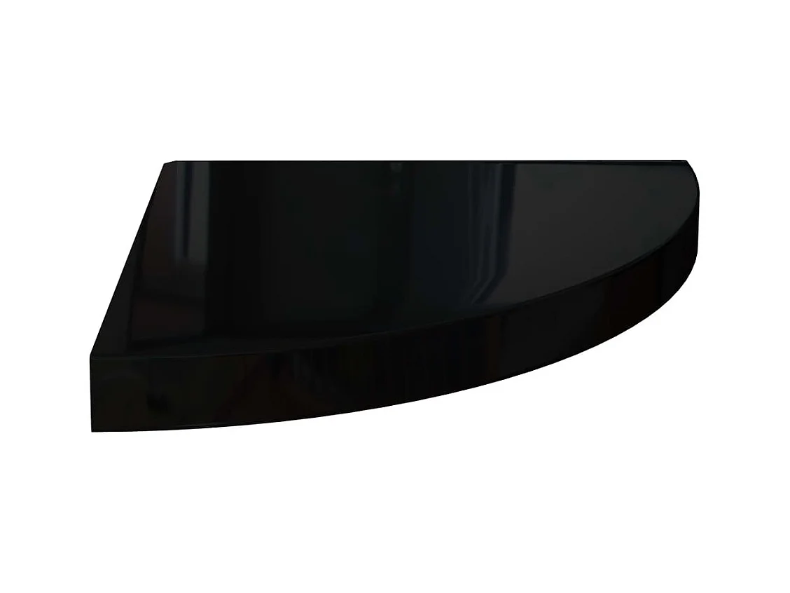 Zwevende hoekplanken 4 stuks glanzend zwart 35x35x3,8cm MDF