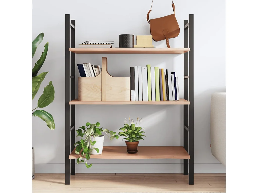 Étagère murale marron clair 80x60x2 cm bois chêne massif traité