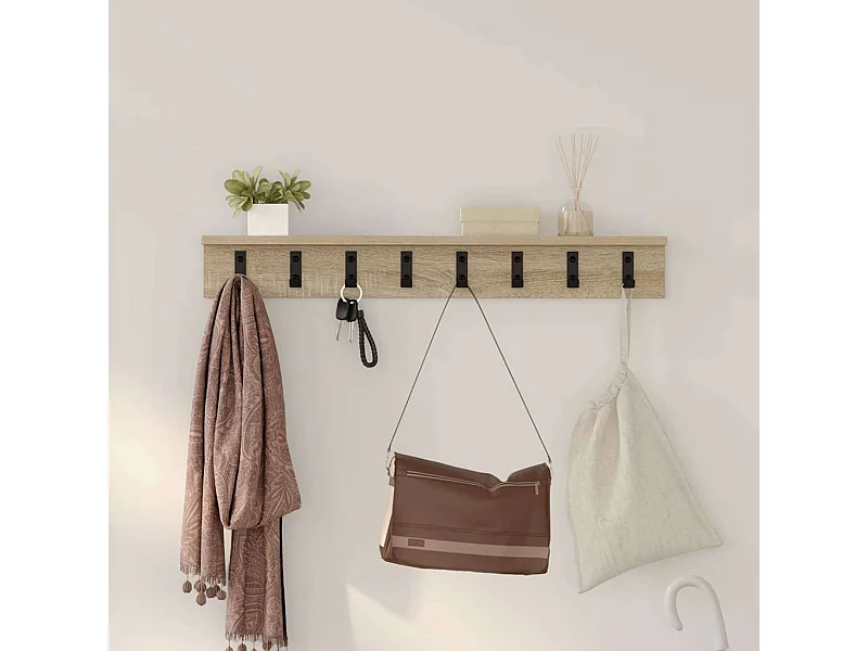 Appendiabiti da parete in rovere Sonoma 80 x 10,5 x 10,5 cm