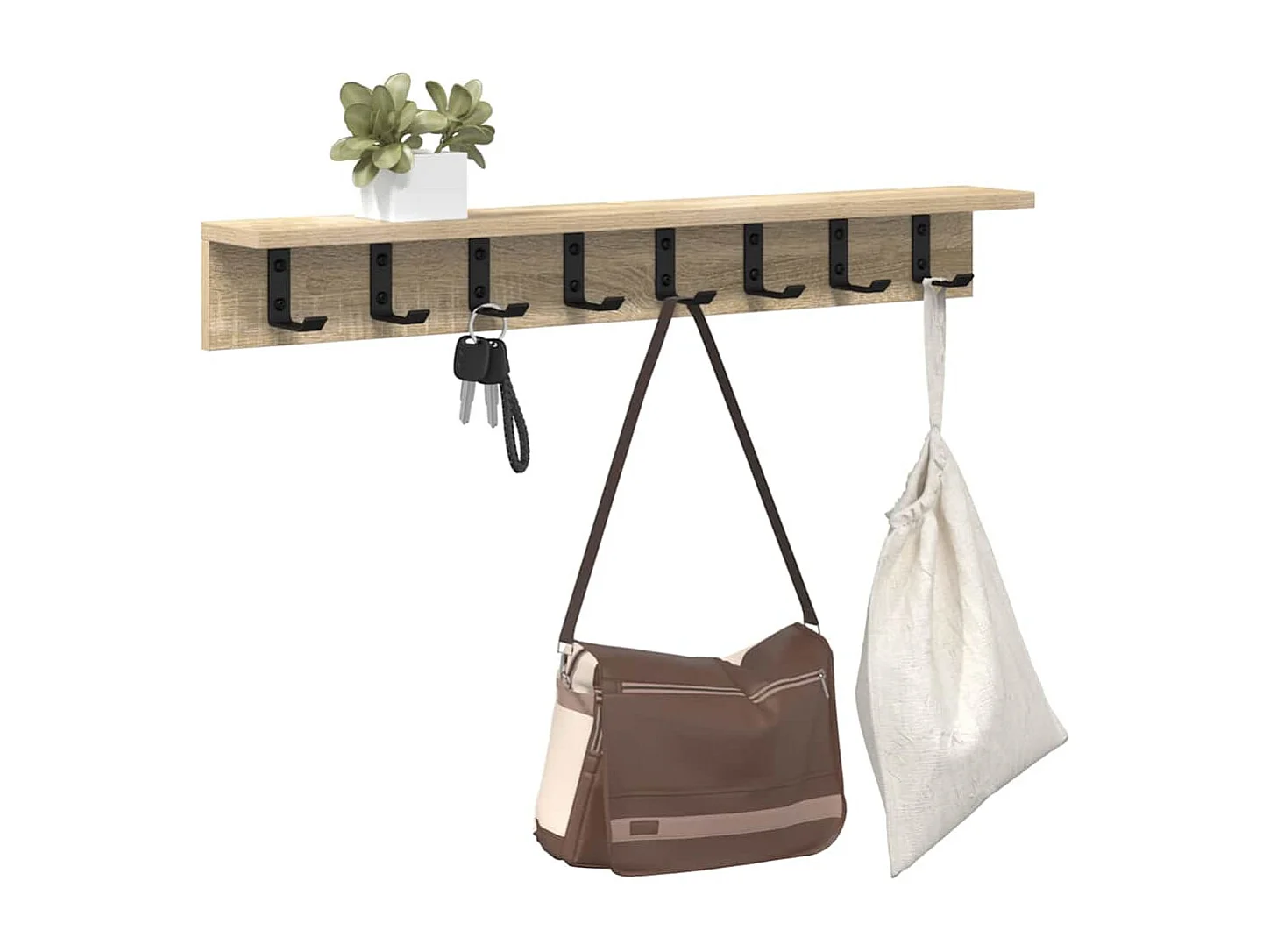 Porte-manteau mural Chêne sonoma 80 x 10.5 x 10.5 cm