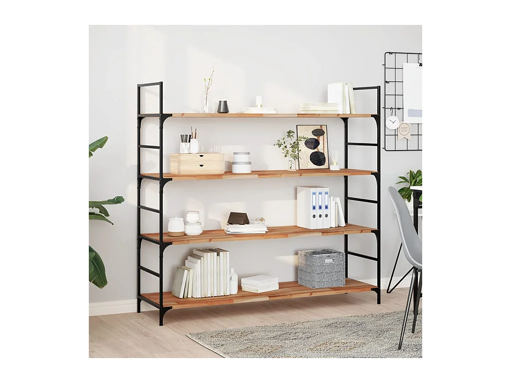 Mensola sospesa 160x40x2 cm in massello di acacia finitura olio