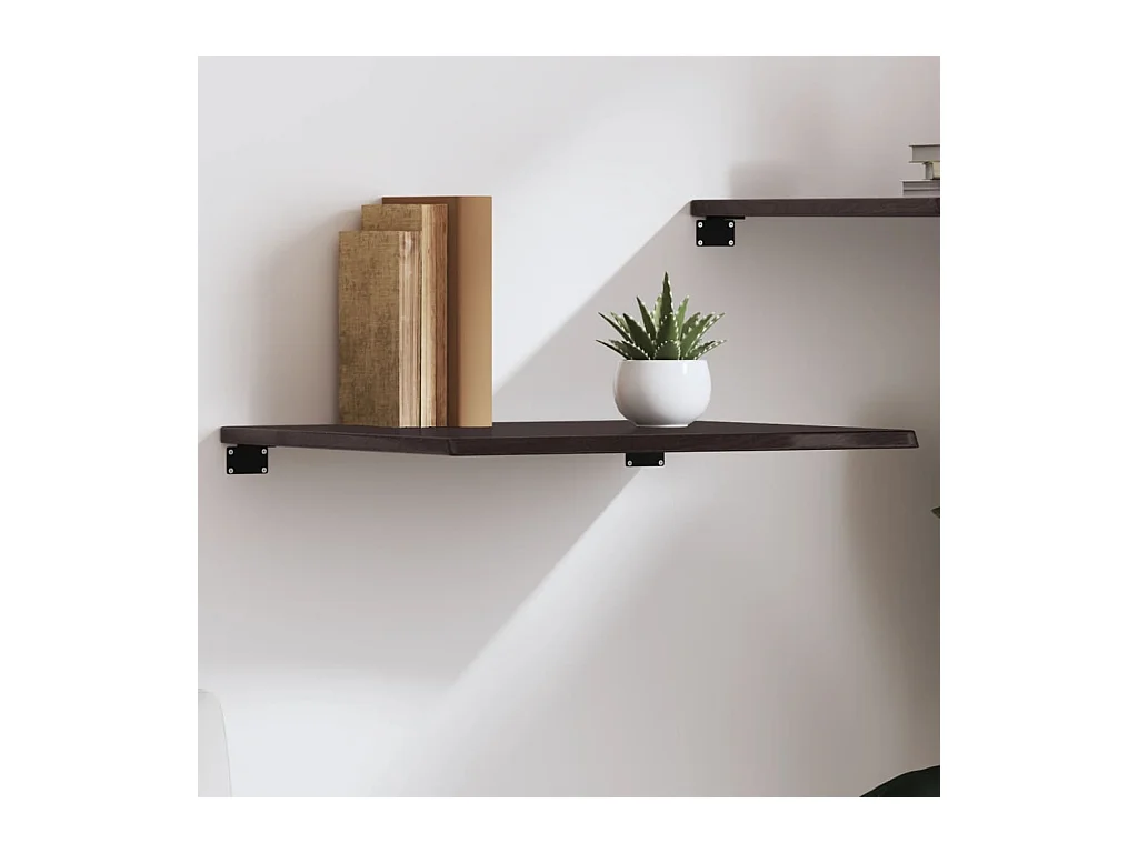 Donkerbruine wandplank 60x50x2 cm massief behandeld eikenhout