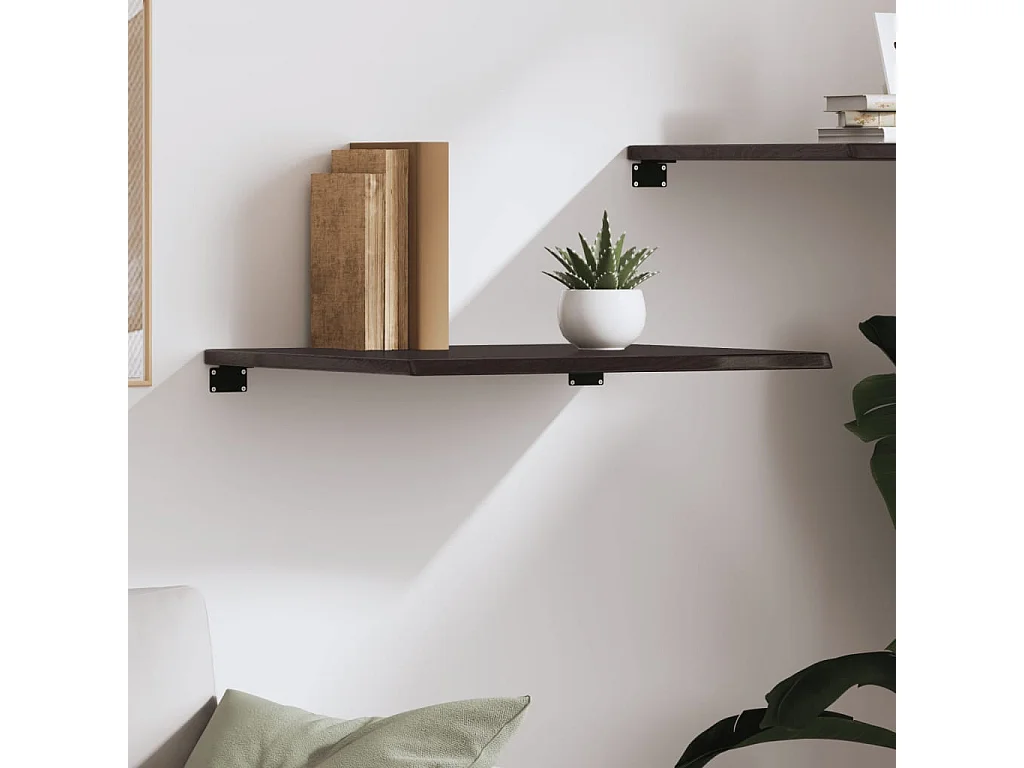 Étagère murale marron foncé 60x50x2 cm bois chêne massif traité